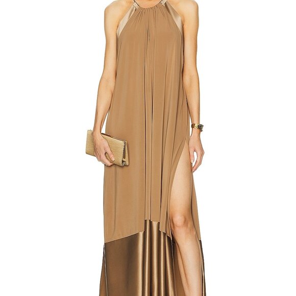 NEW NWT Max Mara Samaria Dress in Clay FWRD maxi silk - Picture 1 of 8